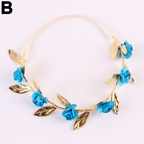 Kids Girls' Stunning Roses Leaves Hair Band Party Elastic Garland Headband