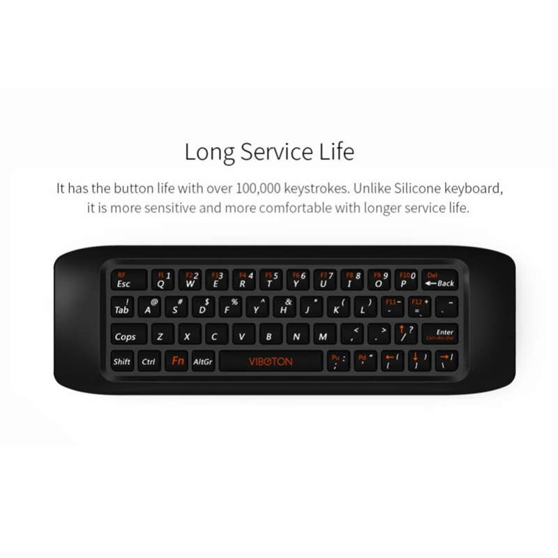Viboton 2.4G Fly Air Mouse Raspberry Pi 3 Wireless Keyboard Remote Control Learning Keyboard Combo For Android Smart Tv Box Comp