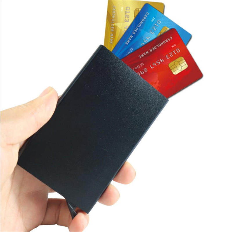 5 pz di Sicurezza anti furto Lettore di Rfid Carta di Credito Protezione di Blocco Del Manicotto Della Cassa Della Pelle di Alluminio Della Carta di Credito Della Copertura Del Raccoglitore Del Manicotto