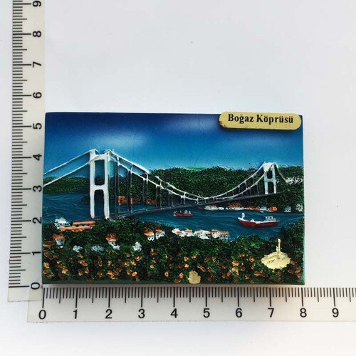 Europe Travel Refrigerator Stickers Turkey Istanbul Bodrum Landmark Tourist Attractions Resin Souvenir Decoration Collection: Bogaz Koprisu