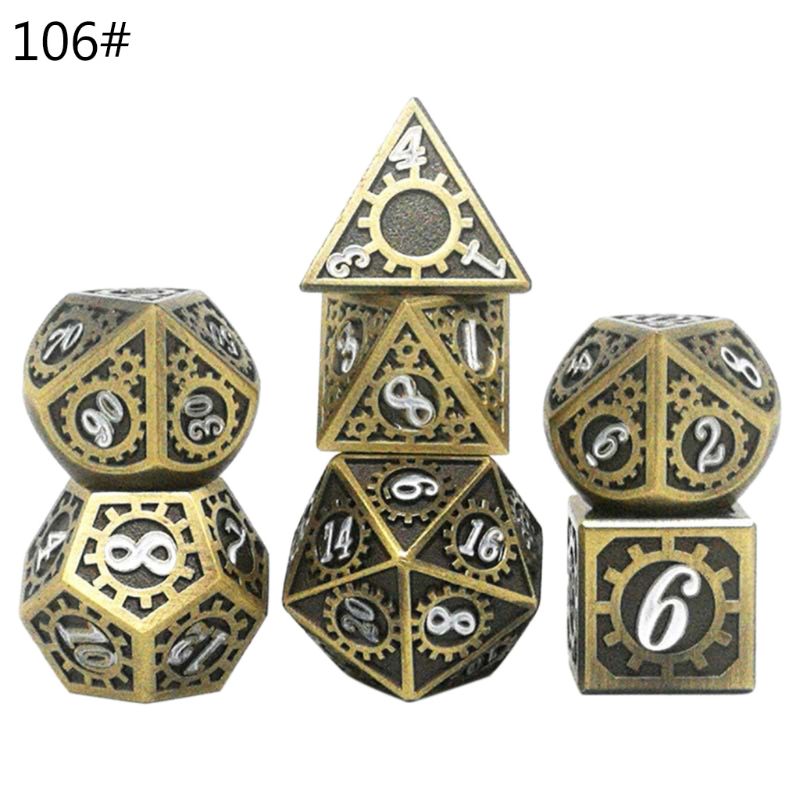 Metal Dice Set D&D Metal Polyhedral Dice Set DND Role Playing Games Board Game: 106