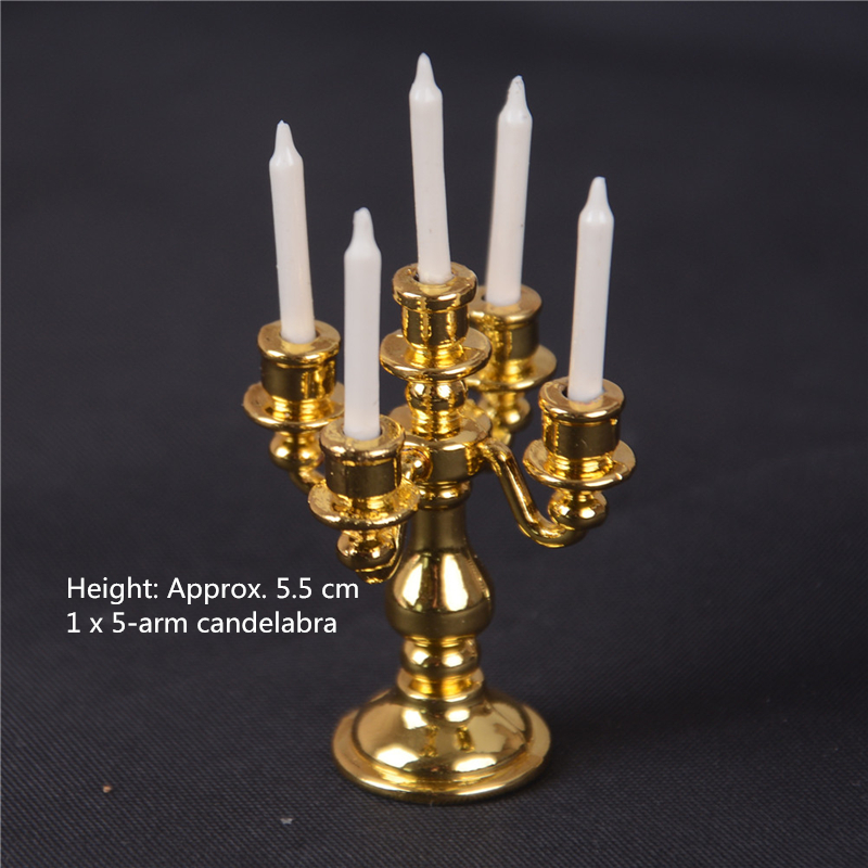 Miniature 1/12 Scale Doll House Candlestick Dollhouse Miniature Furniture Accessories Pretend play toy: as pic