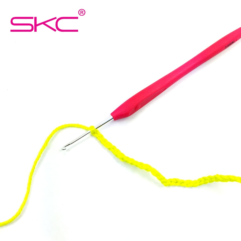 SKC 16cm TPR Handle Crochet Hook 10 Sizes Hand Knitted Sweaters Scarves Metal Colorful Aluminum Crochet Hook