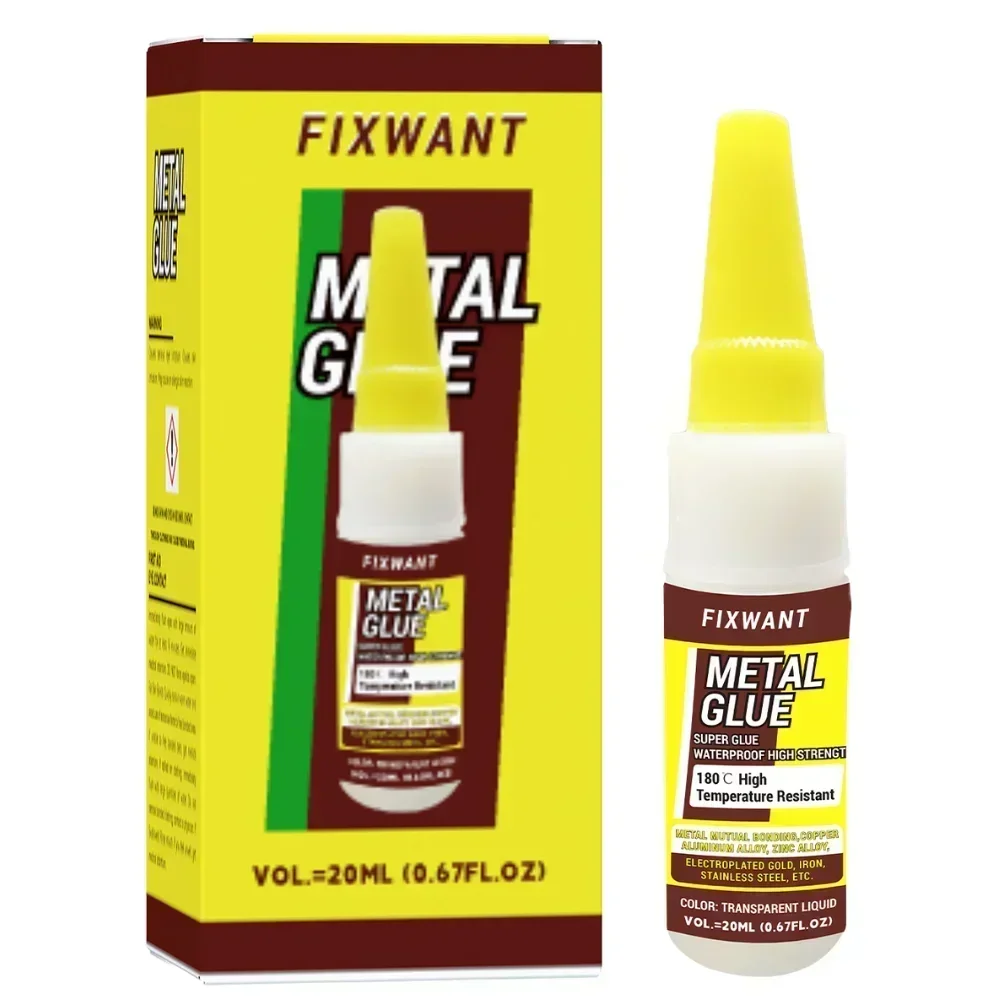 Pegamento metálico fuerte instantáneo para unión mutua de metal, aleación de aluminio y cobre, adhesivo de hierro de aleación de zinc 180 ℃ Resistente a la temperatura: Rojo