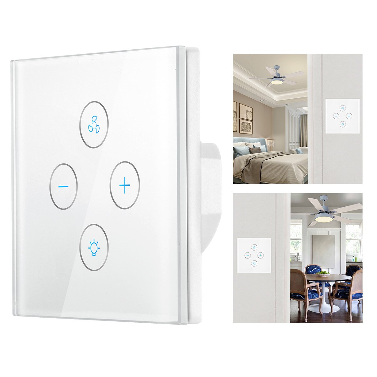 Smart Wifi Switch For Fan Light Compatible For Alexa Google Home Smart Life App Control WiFi Fan Lamp Switch: EU UK Plug