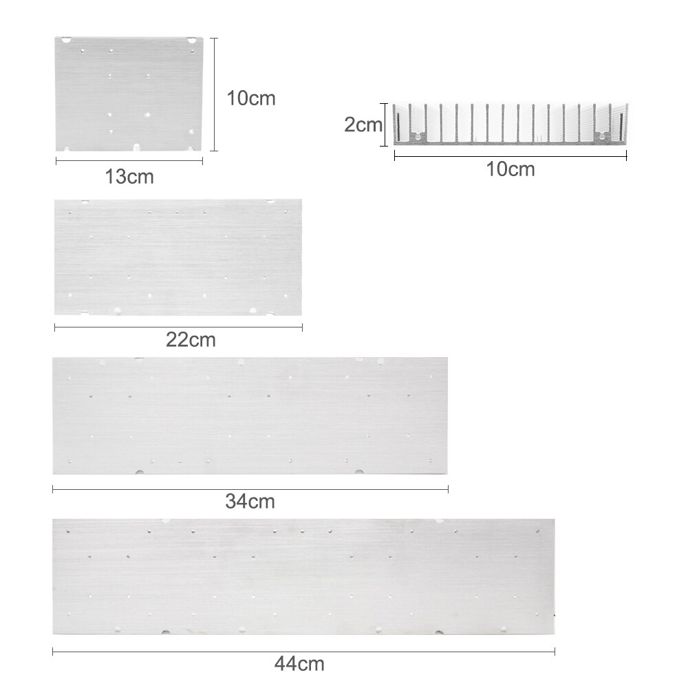 Disipador de calor de aluminio para acuario, radiador LED de 44x10x2cm, espectro completo, luz de cultivo artesanal