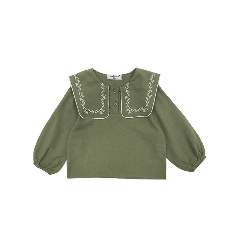 2020 bambini Camicette Autunno Del Bambino Della Ragazza Del Manicotto Lungo Del Fiore Del Ricamo Della Camicia Della Principessa Delle Ragazze Dei Capretti Cotone Magliette E Camicette Abbigliamento Per Bambini