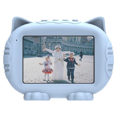 Kinderen Leuke En Warm Kerstcadeau M1 Kinderen Fotolijst 3.5 Inch Hd Screen MP3 Wekker Smart digitale Fotolijst: Blue