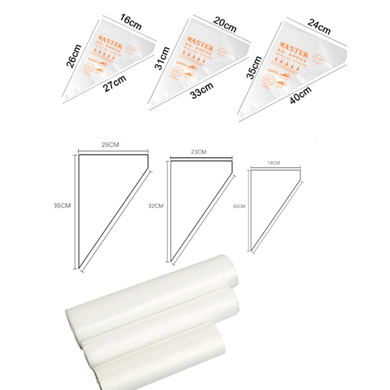 50 stk /100 stk pak kagepose s/m/l størrelse engangs sprøjtepose glasur fondant kage dekoration kage spids værktøj kage dekorationsværktøj