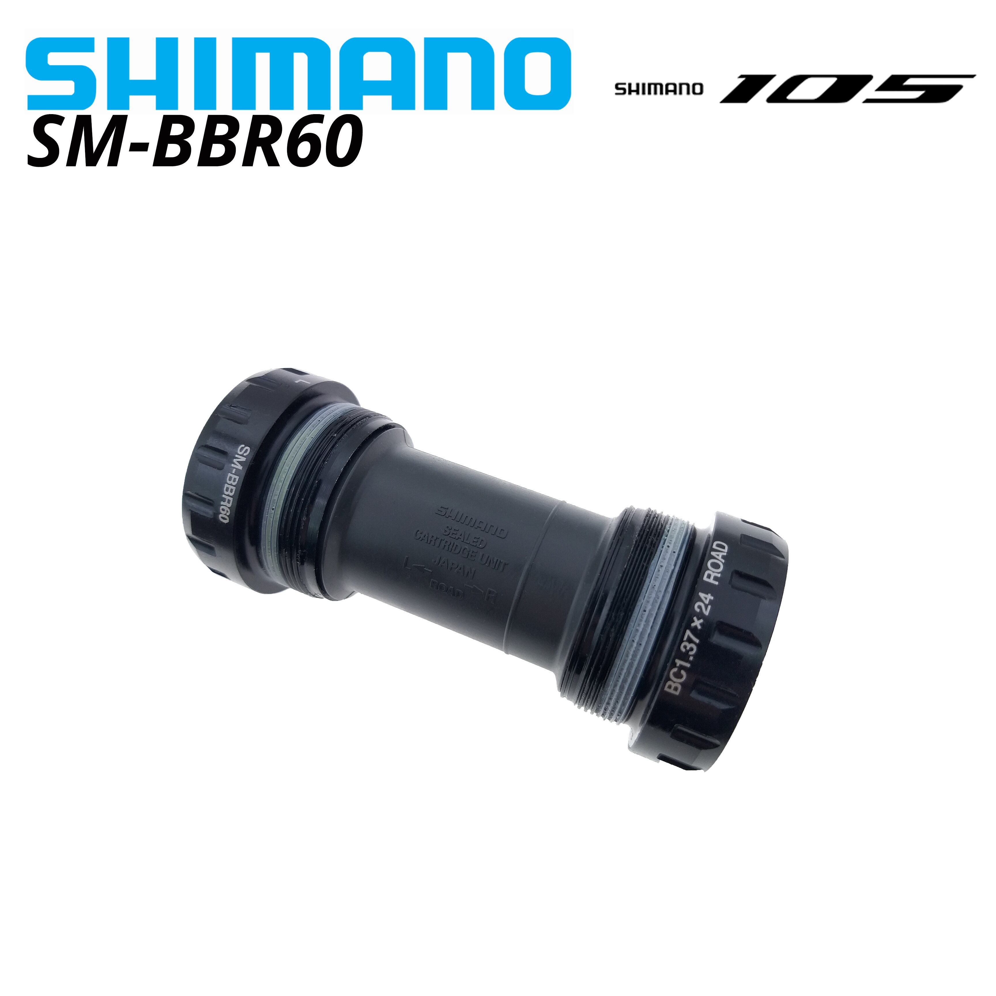 Shimano 105 BBR60 Road Bike Bottom Bracket Threaded HOLLOWTECH II 68/70 mm shell width SM-BBR60 for R7000 chainwheel: Default Title