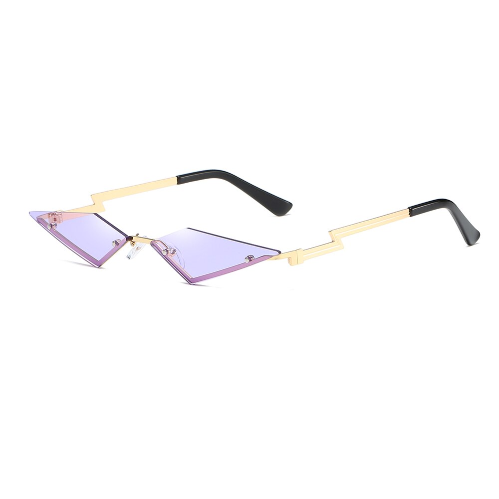 Zonnebril streetwear vleermuisvorm zonnebril dames randloos true film lens  uv400 heren retro vuur vlam: C02