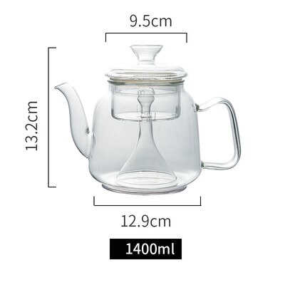 700/1400ml stor kapacitet glas te gryde kog te ware glas dampende tekande gaskomfur varmebestandig glas gryde vand kedel: 1400ml tekande