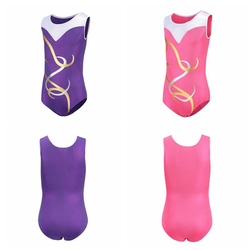5-12Y Gymnastik Dancesuit Mädchen Ärmel Tanz Trikots Kind Gestreiften Kostüme Trikots Kinder Ballett anzüge Praxis Kleidung H6