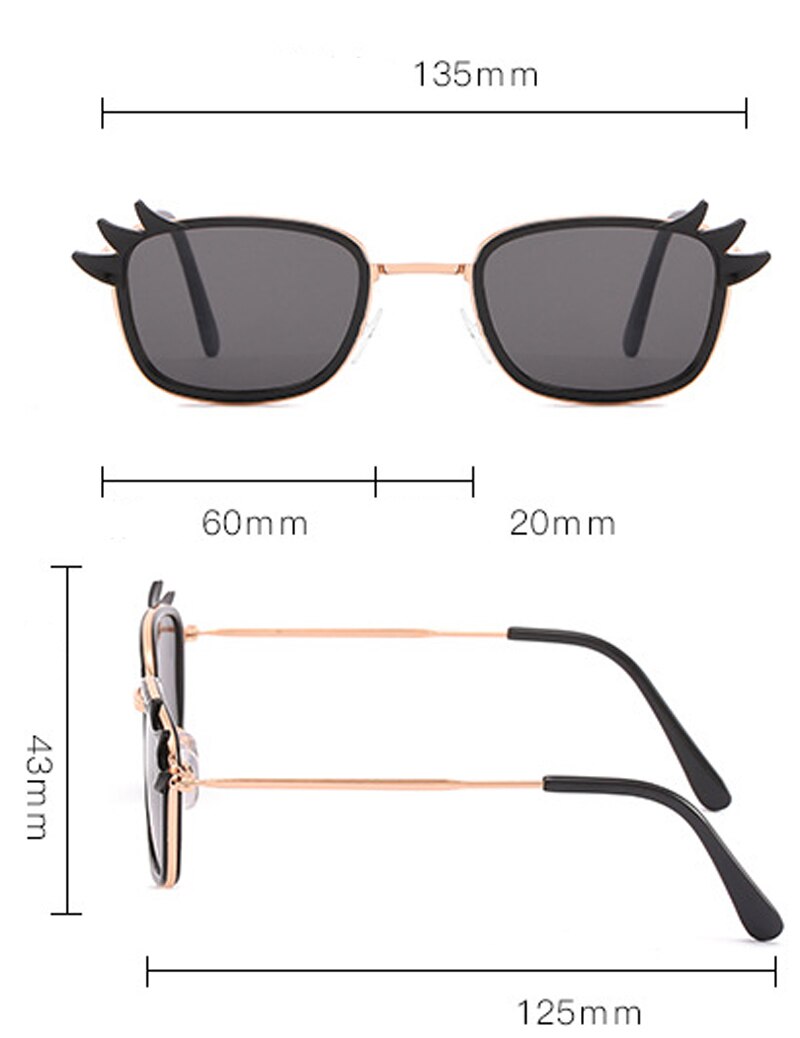 Ankom øyenvippeformet baby 3-8 år jenter solbriller gylden metall kattøyebriller årgang beskytte  uv400 briller  n362