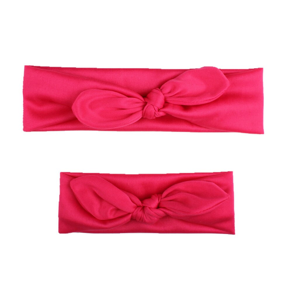 2 pièces mignon famille doux chapeaux belle impression Parent bandeau de cheveux solide bébé fille femmes maman mère bandeau noeud