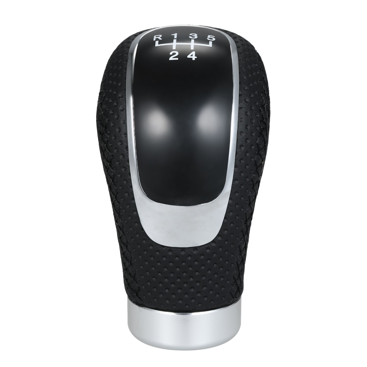 Universele 5 Snelheid Of 6 Speed Pookknop Pu En Lichtmetalen Shifter Lever Stick Vervanging Voor Alle Handgeschakelde Auto zwart/Rood Optionele