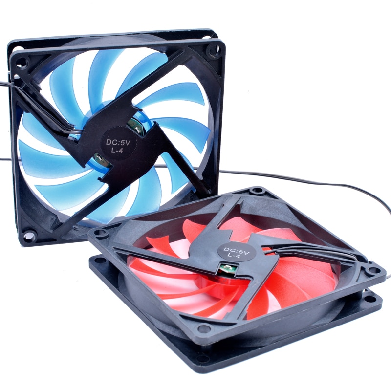 Brand original ANCHAOPU 80x80x15mm 8cm 8015 80mm fan DC5V blue red LED light Computer USB quiet cooling fan