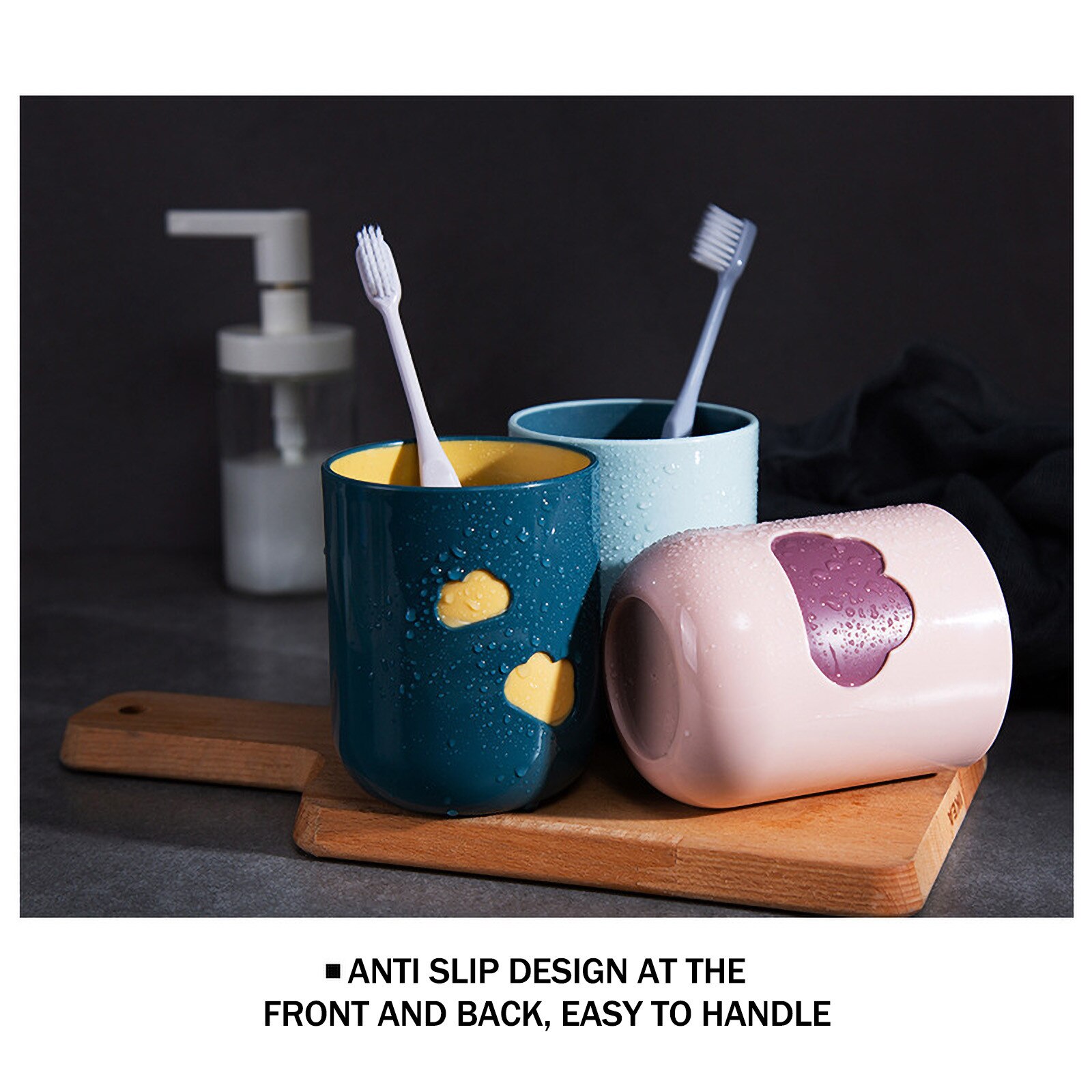 25# Cloud Gargle Cup Lovers Toothbrush Cup Tooth Glass Travel Water Cup Drinking Mugs Plastic Bathroom Cups Washing Mouth Cup
