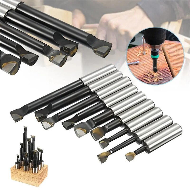 9pcs F1 1/2 Inch Shank Boring Bar Carbide Tipped Boring Bar Lathe Tools