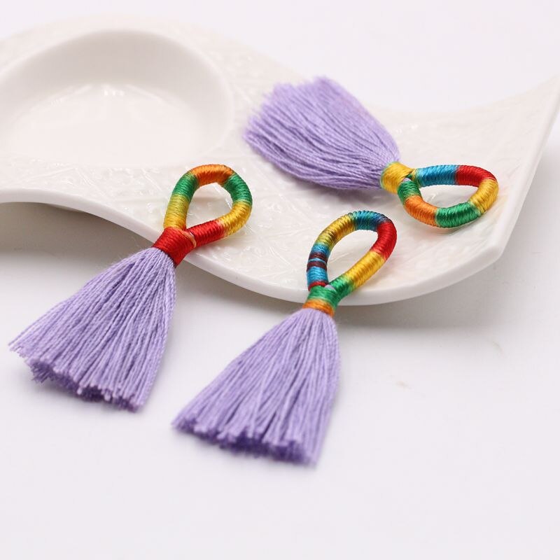 Lote de 5 unidades de borlas de seda y poliéster de 6CM para costura, accesorios para cortinas, joyería, pendientes, accesorios para boda: T  5PCS