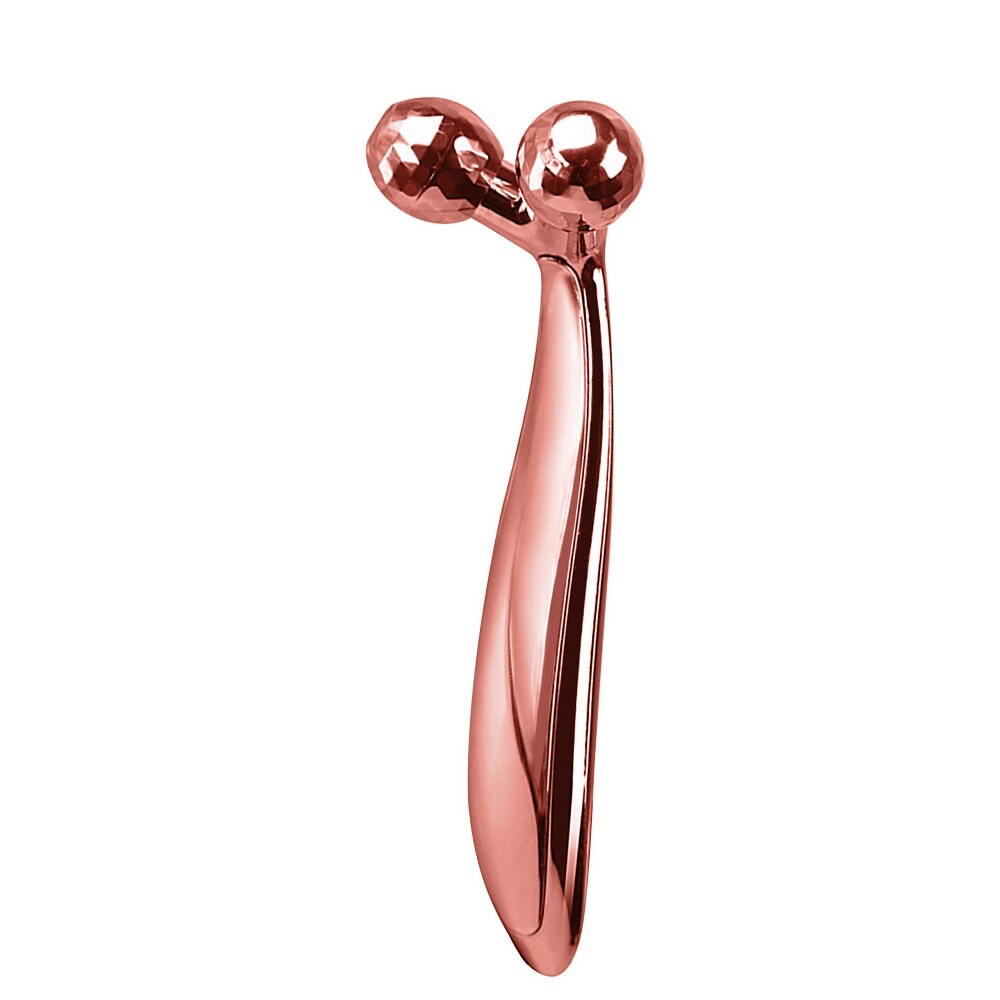 Roller Massager Thin Face Massager Lifting 360 Rotate 3D Full Body Shape Y Shape Massager Wrinkle Remover Facial Massage Tool: Rose gold
