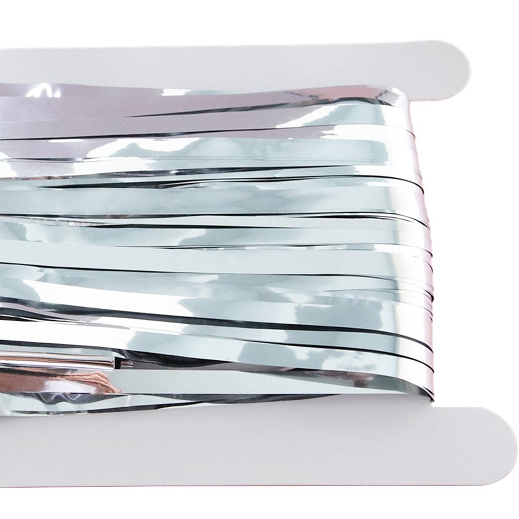 Party Backdrop Curtain Metallic Foil Fringe Shimmer Backdrop Birthday Wedding Party Wall Decoration Photo: Clear