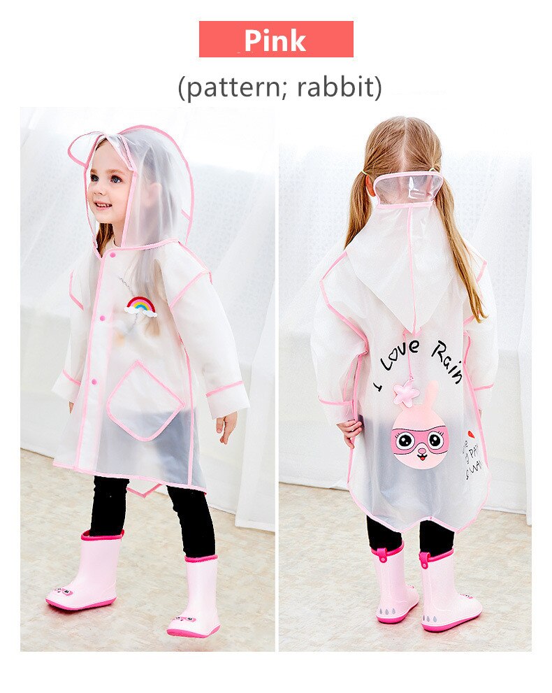 Regenmantel kinder transparent OutdoorWaterproof EVA Regen Mantel Kinder Undurchlässig Poncho Junge Mädchen Regen Mit Kapuze Jacke
