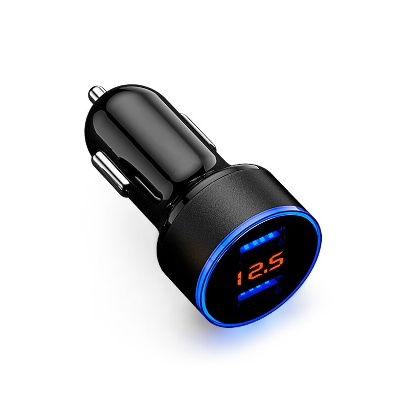 USB Auto Sigarettenaansteker Auto-oplader LED Display Aanstekers Voltmeter Socket Splitter Auto Splitter Auto Charger: Default Title