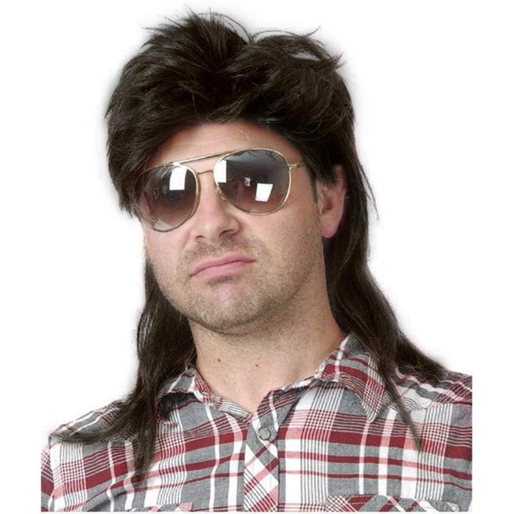 Syntetiske blonde mulletparykker for menn kostymer fancy festtilbehør cosplay hår 80s parykk | joe dirt parykk menns mullet joe dirt: #4