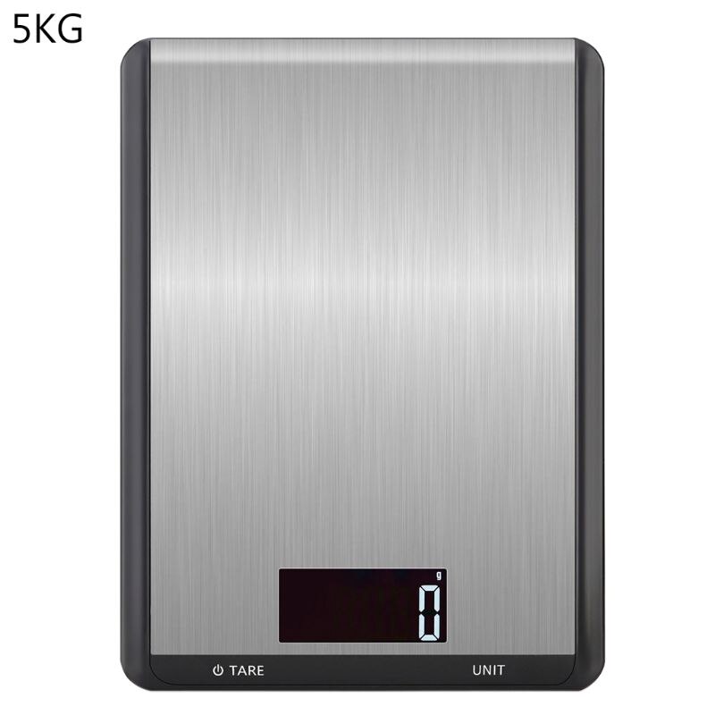 Household Digital Kitchen Scale Electronic Food Scales Stainless Steel Weight Balance Measuring Tools g/kg/lb/oz: Black 5kg