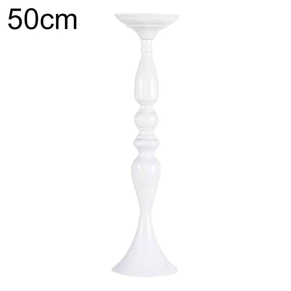 Metal Candle Holder Stand Flowers Vase Candlestick Wedding Home Table Decor: 50cm 1pc White