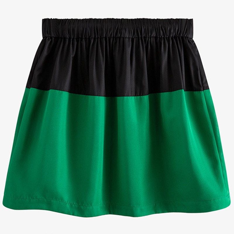 VGH-jupe Patchwork pour femmes, Mini bourgeon, jupe taille haute, poches de couleur frappante, vêtements de féminins, tendance été décontracté