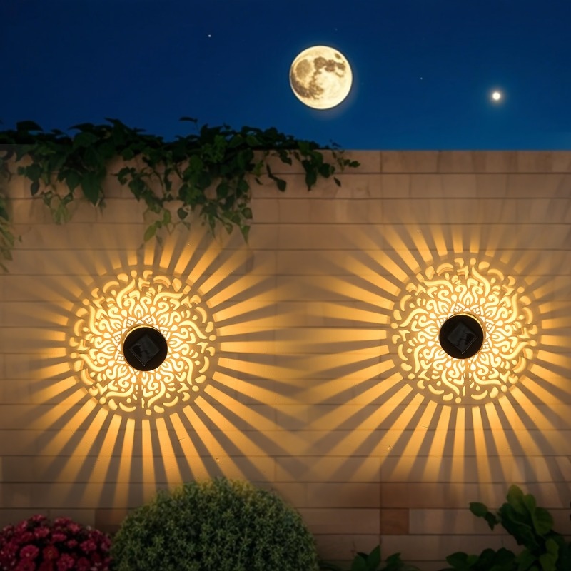 Solar Mandala Wandlamp - IP65 Waterdicht - Projectie Bloem - Tuin, Terras, Gazon Decoratie