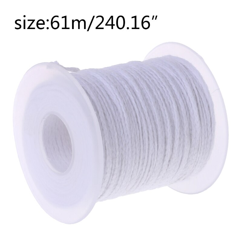 1 Pc 61m Cotton Braid Candle Wick Core Spool Non-smoke DIY Oil Lamps Candles Supplies