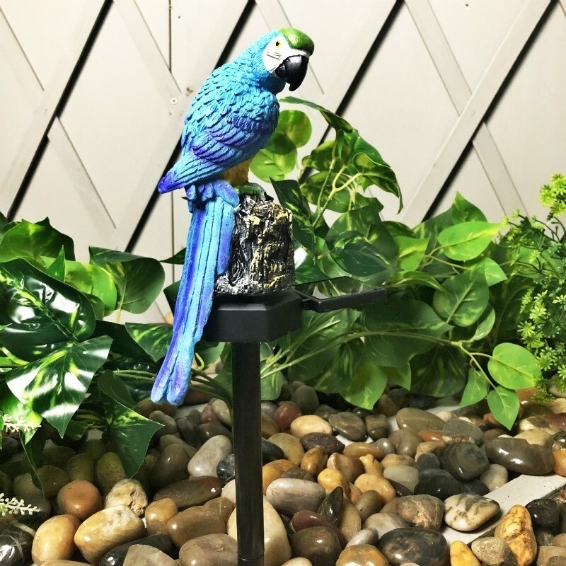 1Pc Waterdichte Solar Led Light Tuinpad Gazon Papegaai Dier Decoratie Licht Ontslag Vogel Sculptuur: Blauw