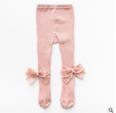 Filles bébé bande dessinée nœuds collants bébé fille collants coton enfants patchwork bas enfants vêtements: Rose / 5 - 7 Y