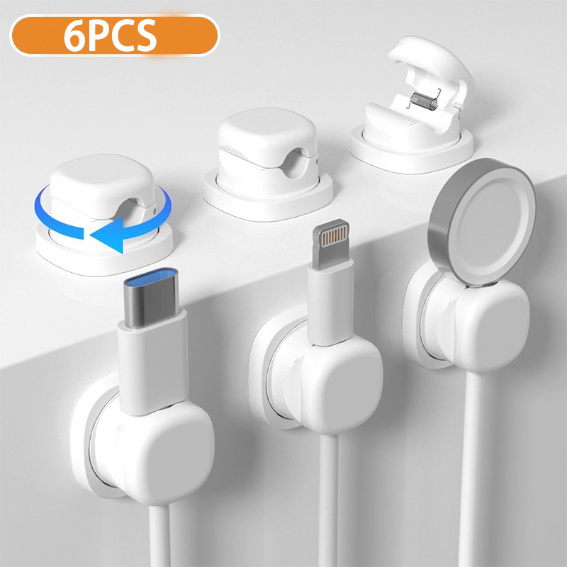 Självhäftande kabelorganisatör kabelklämma kabelhållare trådklämmor kabelhållare kabelorganisatör för hemmakontor hantering under skrivbord: Lila