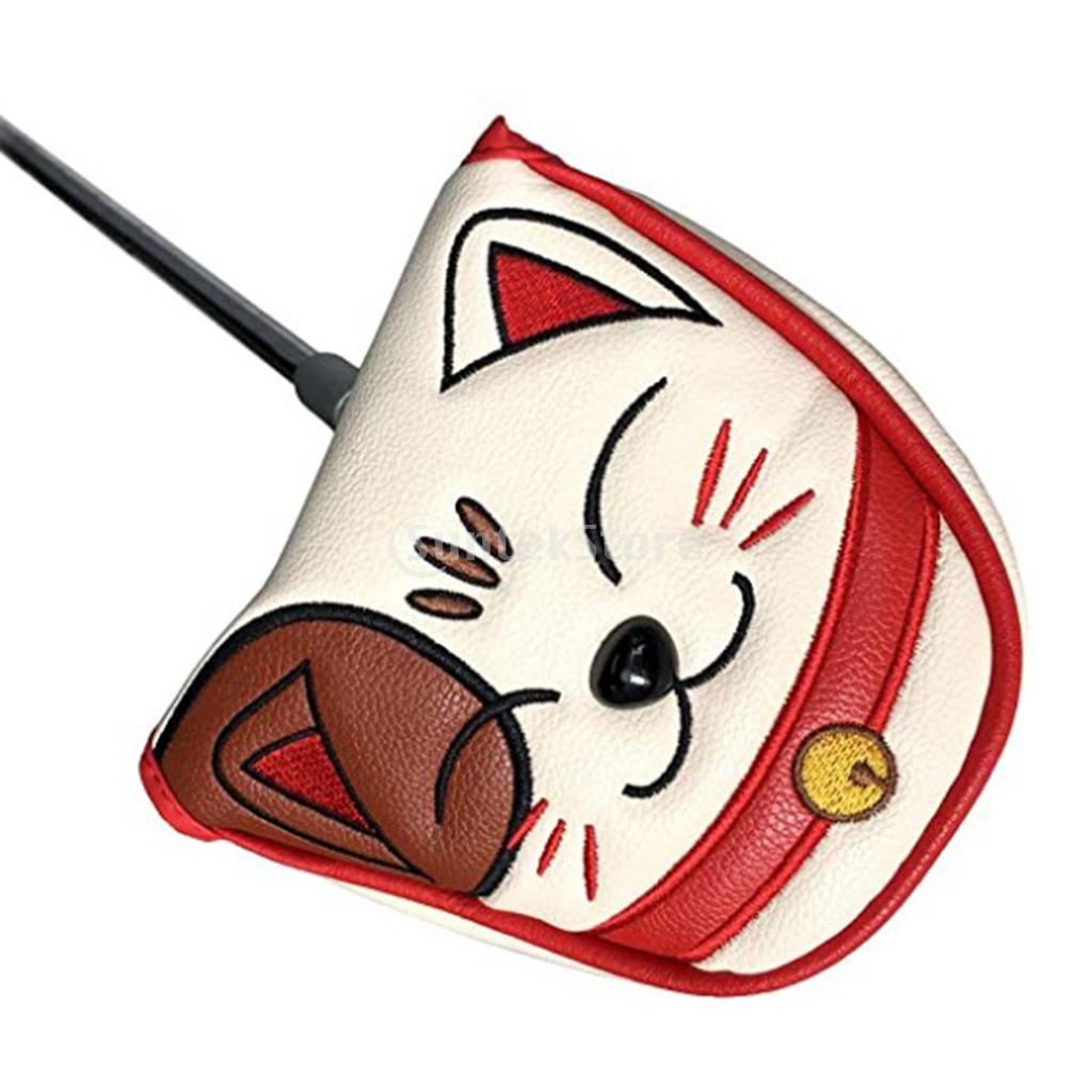 Söt katt golfklubba huvudskydd nr . 1 3 5 trä driver headcover driver/fairway /hybrid ut headcover pu läder headcover skydd
