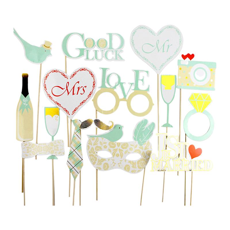 16 Uds foto accesorios boda accesorios foto accesorios para fiestas para boda pareja compromiso