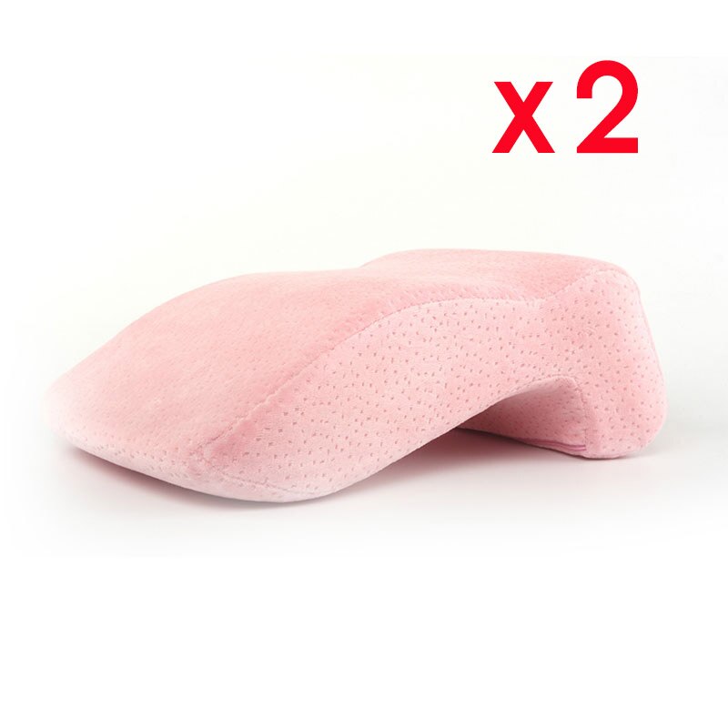 Kaari matka tyyny kaula paineenesto käsi tunnoton niskan suoja niska tyyny koti pari tyyny toimisto nappingtravel almohada: Vaaleanpunainen  x2