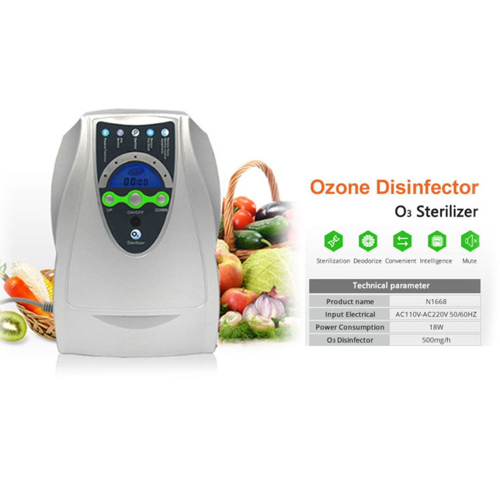 AC220V Ozongenerator Ozonisator Ionisator O3 Timer Luchtreinigers Olie Groente Vlees Verse Zuiveren Lucht Water Eu Us Plug