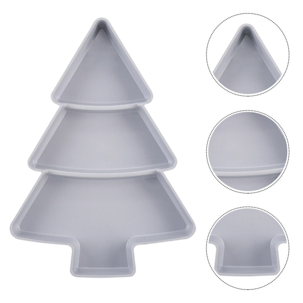 2Pcs Trays Plastic Reusable Xmas Tree Shape Multifunction Fruits Trays Snacks Plates for Home Party