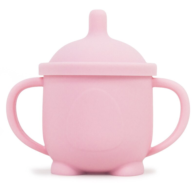 Solid Baby silicone Sippy Cups Feeding Cups Babi Learning drink Baby Drinkware For Toddlers Kids With Silicone Straw Cup Lids: 9