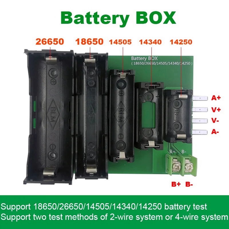 Battery Tester Case 4 & 2-Wire Terminal 18650 26650 14505 14340 1425 Battery Case Holder Test Storage Box For DL24P