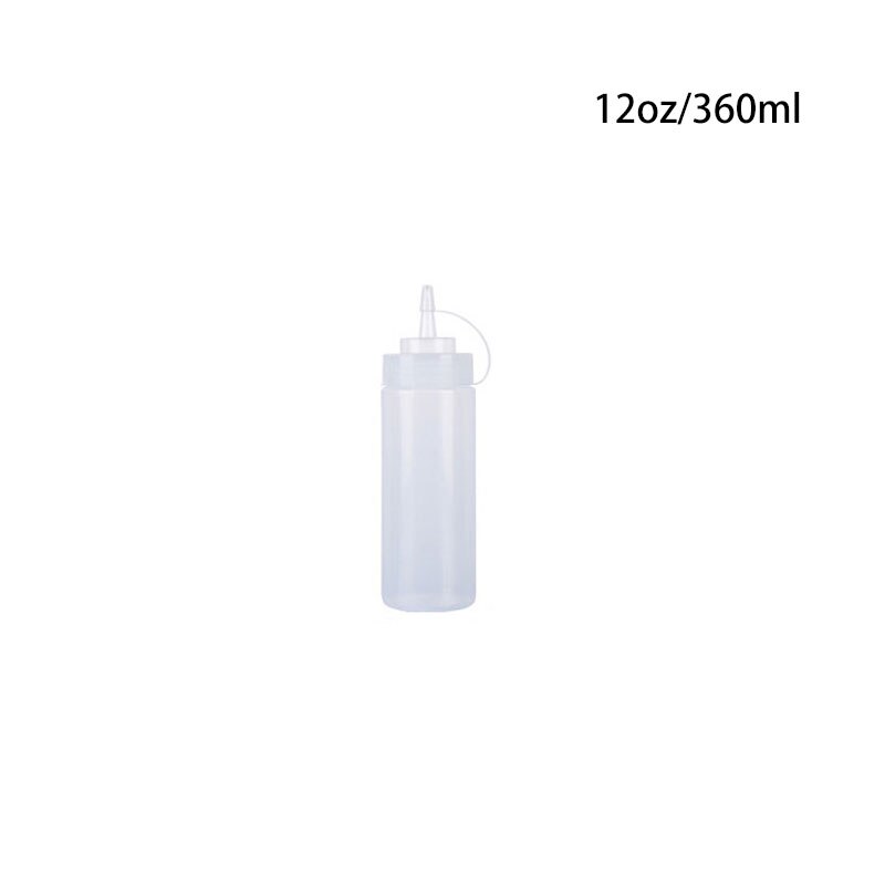Plastic Naald Neus Salade Dressing Squeeze Fles Ketchup Duurzaam Mosterd Kruiderij Dispenser Flessen Keuken Accessoires: 12 oz (360ml)-White