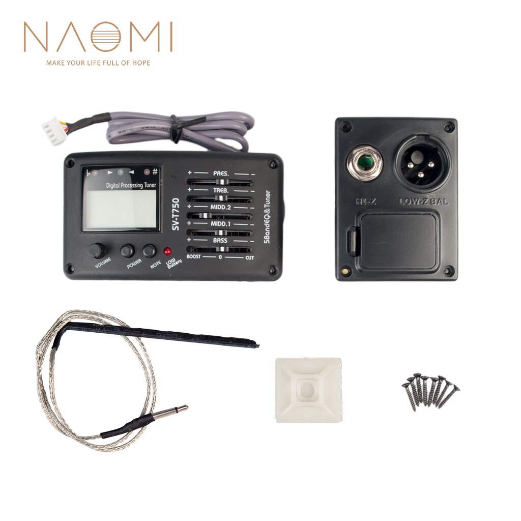 Acoutic Guitar Pickup Preamp LC-5 5 Bands EQ Equalizer Acoustic Guitar Preamp EQ Equalizer Tuner Piezo Ceramic Pick-up: SV-T750