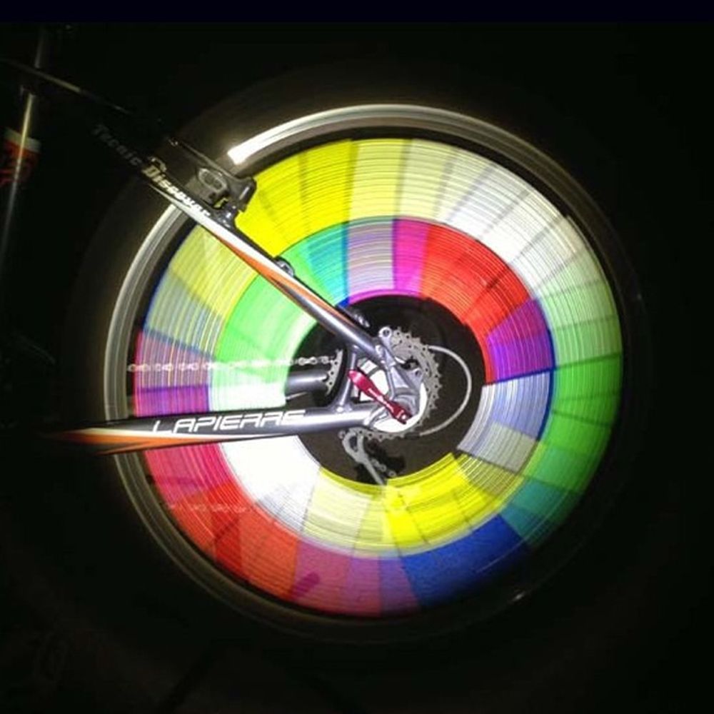 Kleurrijke 12Pcs Reflector Fiets Velg Sprak Strip Bike Mount Waarschuwingslampje Strip Buizen Bike Tire Reflecterende Decoartion