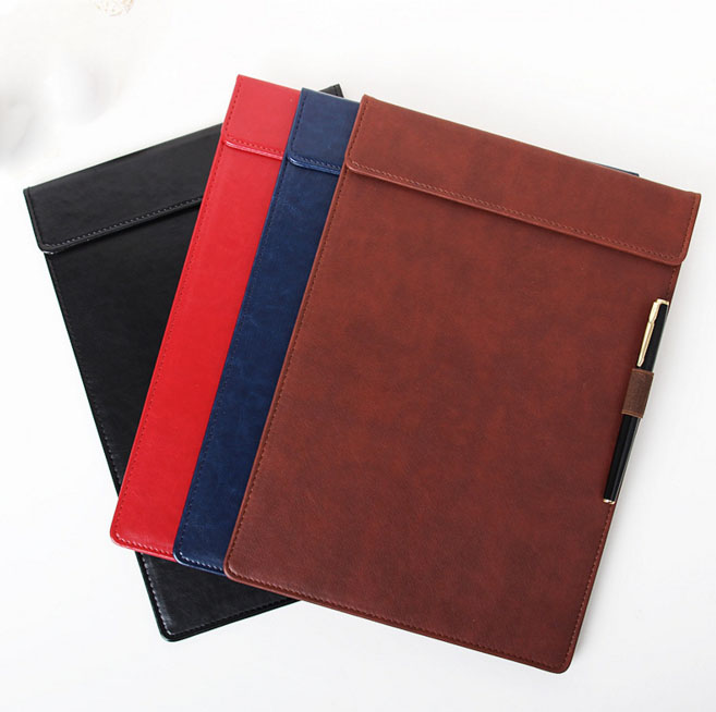 A4 A5 porte document de en cuir fichier dossier papier stockage bureau d'affaires fournitures de classement scolaire avec Insertion de stylo
