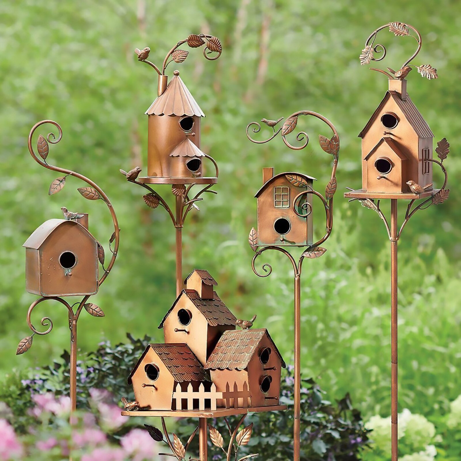Metal Bird House Hummingbird House Breeding Cage Fence Box Nest Garden Backyard Home Decoration Bird Resting Place