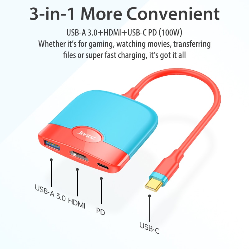 USLION USB C Switch TV Dock for Nintendo NS Switch Host Portable Docking Station Accessories HDMI-compatible 4K TV 100W PD